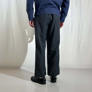 90's シャドーストライプ 2タック ワイド スラックス