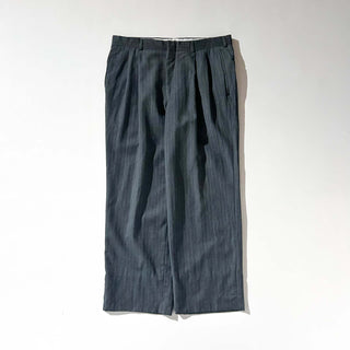 90's シャドーストライプ 2タック ワイド スラックス