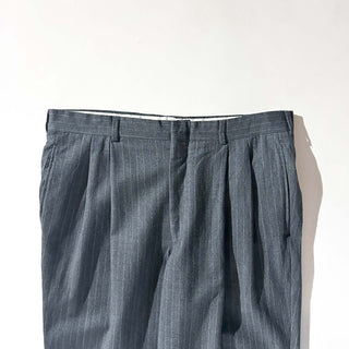 90's シャドーストライプ 2タック ワイド スラックス
