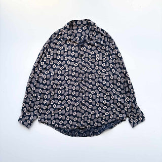 ～90's レーヨン 総柄 B.D. L/S シャツ