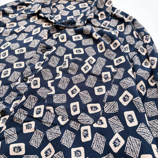 ～90's レーヨン 総柄 B.D. L/S シャツ