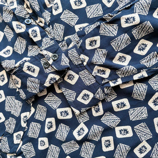 ～90's レーヨン 総柄 B.D. L/S シャツ