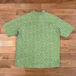 90's～ BOBBY CHAN 総柄 オープンカラー シルク S/S シャツ