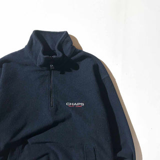 90's～ CHAPS Ralph Luren ハーフジップ フリース プルオーバー(ネイビー)