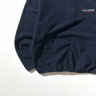 90's～ CHAPS Ralph Luren ハーフジップ フリース プルオーバー(ネイビー)