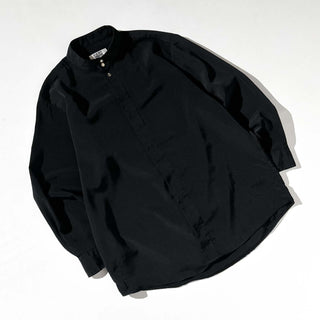 90's～ CITY STREETS スタンドカラー 比翼 L/Sシャツ(ブラック)