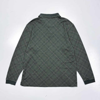 90's～ HAGGAR チェック L/S ニットポロシャツ