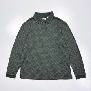 90's～ HAGGAR チェック L/S ニットポロシャツ