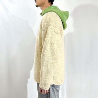90's～ "HAND KNIT" ウール ロールネック ニット セーター