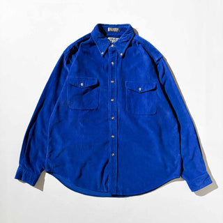 90's～ Lord Tayler コーデュロイ L/S シャツ(ブルー)