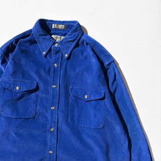 90's～ Lord Tayler コーデュロイ L/S シャツ(ブルー)