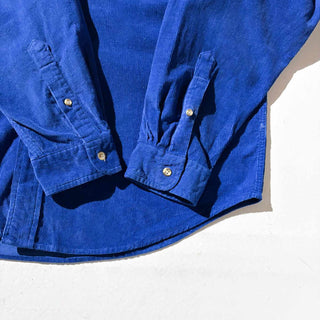 90's～ Lord Tayler コーデュロイ L/S シャツ(ブルー)
