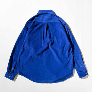 90's～ Lord Tayler コーデュロイ L/S シャツ(ブルー)