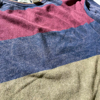 90's～ "MADE IN ITALY" NormThompson コットン 太ボーダー ニット セーター(マルチカラー)