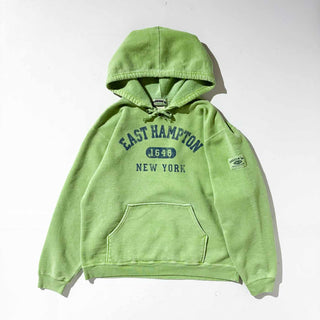 90's～ "MADE IN USA" BREEZIN'UP ピグメントダイ カレッジプリント スウェット パーカ