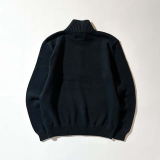 90's～ OLD RALPH LAUREN "EXCLUSIVE OF DECORATION" ハーフジップ ニット セーター (ブラック)