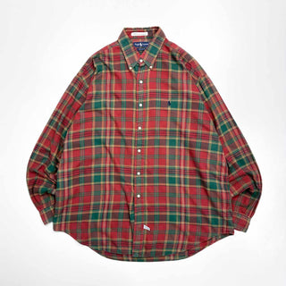 90's～ OLD RALPH LAUREN B.D. コットン チェック ライトネル L/Sシャツ