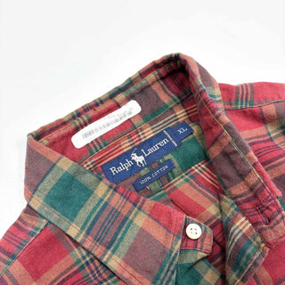 90's～ OLD RALPH LAUREN B.D. コットン チェック ライトネル L/Sシャツ