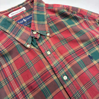 90's～ OLD RALPH LAUREN B.D. コットン チェック ライトネル L/Sシャツ