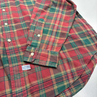 90's～ OLD RALPH LAUREN B.D. コットン チェック ライトネル L/Sシャツ