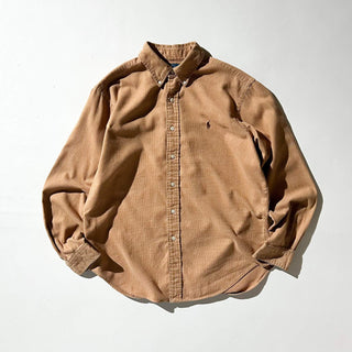 90's～ OLD RALPH LAUREN フランネル ボタンダウン L/Sシャツ