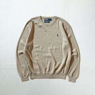 90's～ OLD RALPH LAUREN 前V コットン ニット セーター