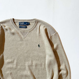 90's～ OLD RALPH LAUREN 前V コットン ニット セーター