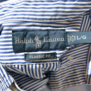 90's～ OLD Ralph Lauren "CLASSIC FIT" キャンデーストライプ ブロードクロス ボタンダウン L/Sシャツ