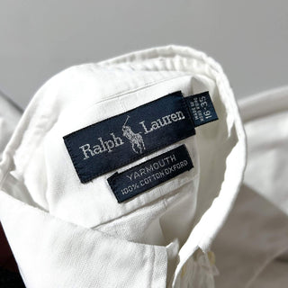 90's～ OLD Ralph Lauren "YARMOUTH" ホワイト オックスフォード ボタンダウン L/Sシャツ