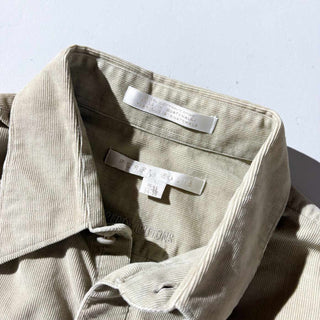 90's～ PERRY ELLIS コットン コーデュロイ L/Sシャツ(ベージュ)