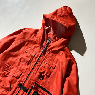 90's～ POLO JEANS COMPANY RALPH LAUREN オレンジ フーデッド マルチポケット ナイロン シェル ジャケット