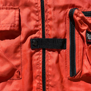 90's～ POLO JEANS COMPANY RALPH LAUREN オレンジ フーデッド マルチポケット ナイロン シェル ジャケット
