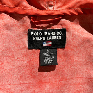 90's～ POLO JEANS COMPANY RALPH LAUREN オレンジ フーデッド マルチポケット ナイロン シェル ジャケット
