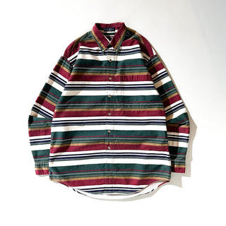 90's～ ROUNDTREE&YORKE マルチボーダー ボタンダウン L/Sシャツ