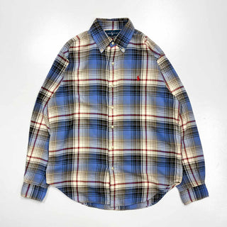 90's～ OLD RALPH LAUREN "CLASSIC FIT" B.D. チェック ライトネル L/Sシャツ
