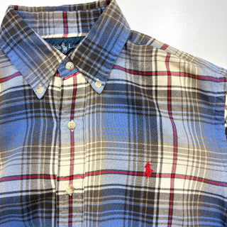 90's～ OLD RALPH LAUREN "CLASSIC FIT" B.D. チェック ライトネル L/Sシャツ