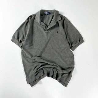 90's～ Ralph Lauren S/Sポロシャツ(グレー)