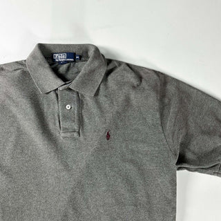 90's～ Ralph Lauren S/Sポロシャツ(グレー)