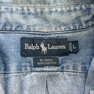 90's～ Ralph Lauren ボタンダウン デニム L/Sシャツ