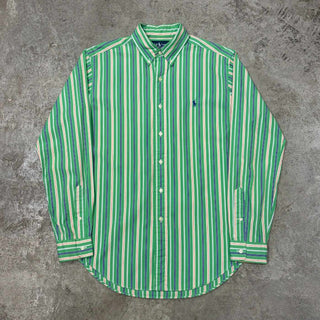 90's〜 Ralph Lauren ''classic fit'' ボタンダウン マルチストライプ コットン L/S シャツ