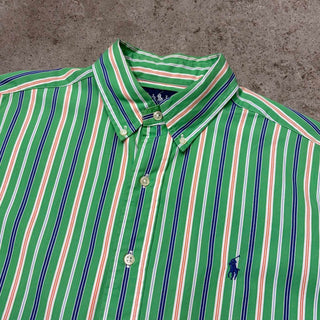 90's〜 Ralph Lauren ''classic fit'' ボタンダウン マルチストライプ コットン L/S シャツ