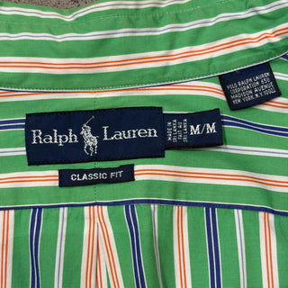 90's〜 Ralph Lauren ''classic fit'' ボタンダウン マルチストライプ コットン L/S シャツ