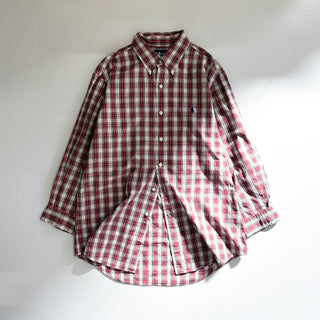 90's～ Ralph Lauren "custom fit" チェック ブロードクロス ボタンダウン L/Sシャツ