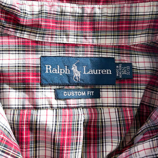 90's～ Ralph Lauren "custom fit" チェック ブロードクロス ボタンダウン L/Sシャツ