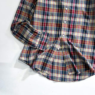 90's～ Ralph Lauren "woven in india" インドマドラス チェック ボタンダウン L/Sシャツ