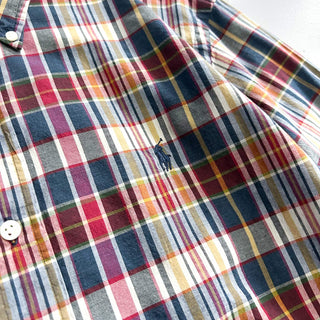 90's～ Ralph Lauren "woven in india" インドマドラス チェック ボタンダウン L/Sシャツ