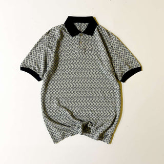 90's～ 総柄 ニット S/S ポロシャツ