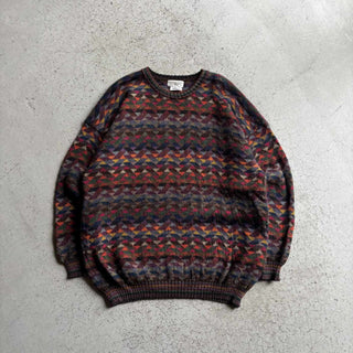 90's〜 TUTTLE GOLF 総柄 アルパカ ニットセーター