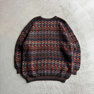 90's〜 TUTTLE GOLF 総柄 アルパカ ニットセーター