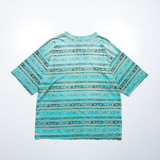 90's ネイティブボーダー プリントTシャツ